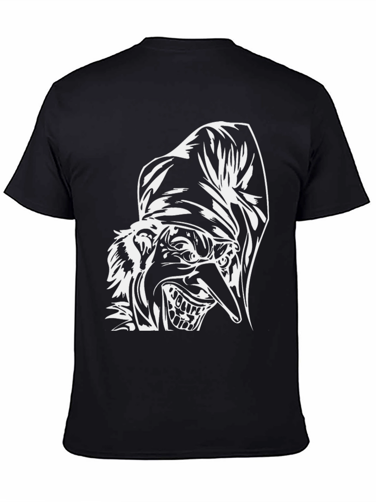 Creepy Jester Graphic Tee - Black Cotton Shirt