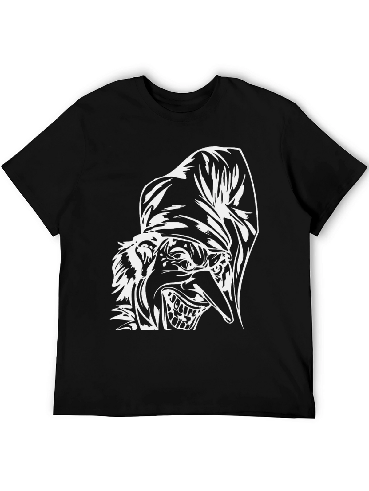 Creepy Jester Graphic Tee - Black Cotton Shirt