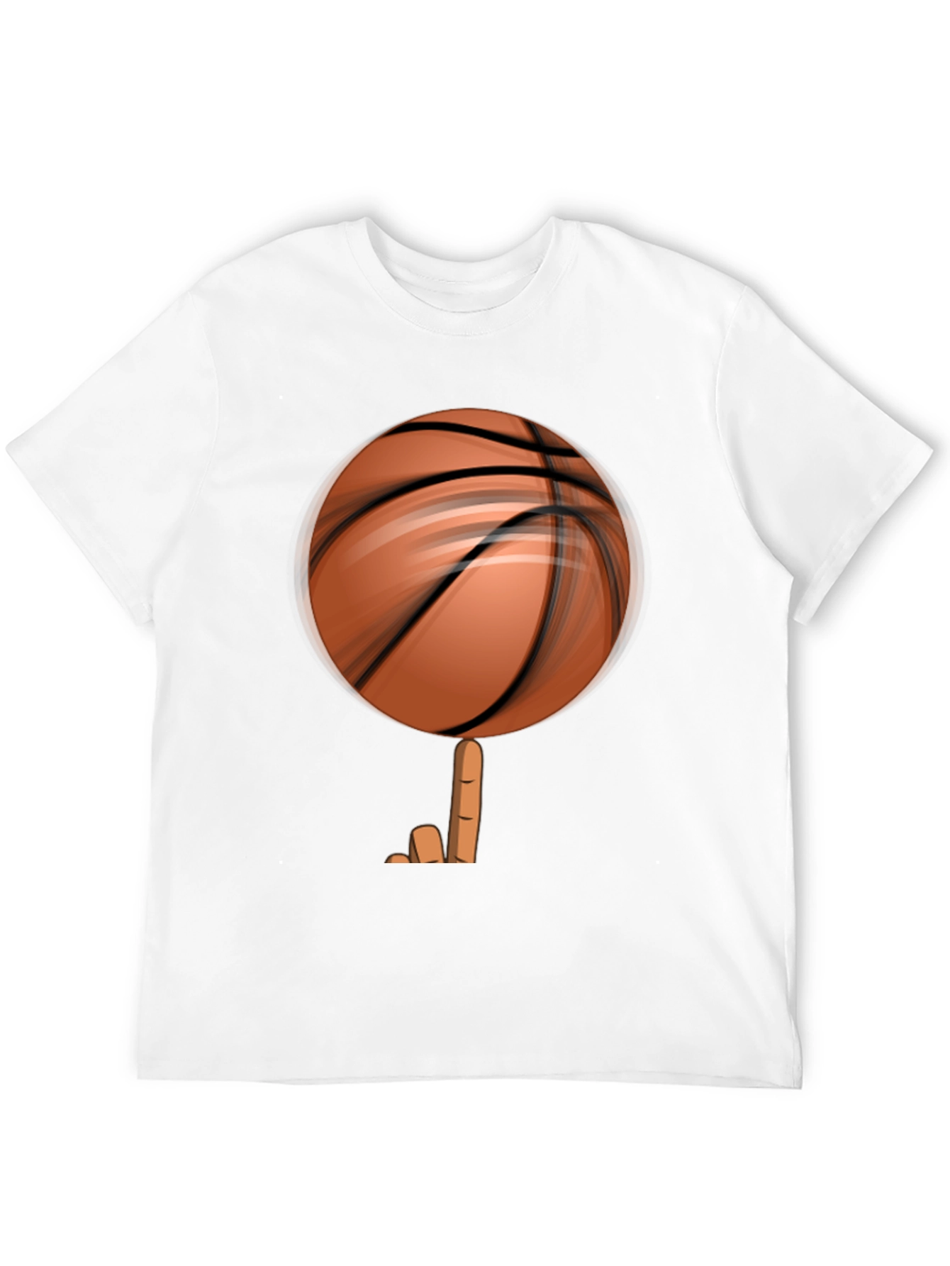 Spinning Basketball Graphic Tee - Black Cotton Comfort