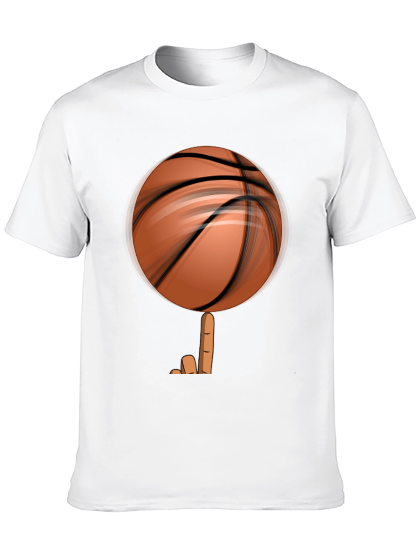 Spinning Basketball Graphic Tee - Black Cotton Comfort