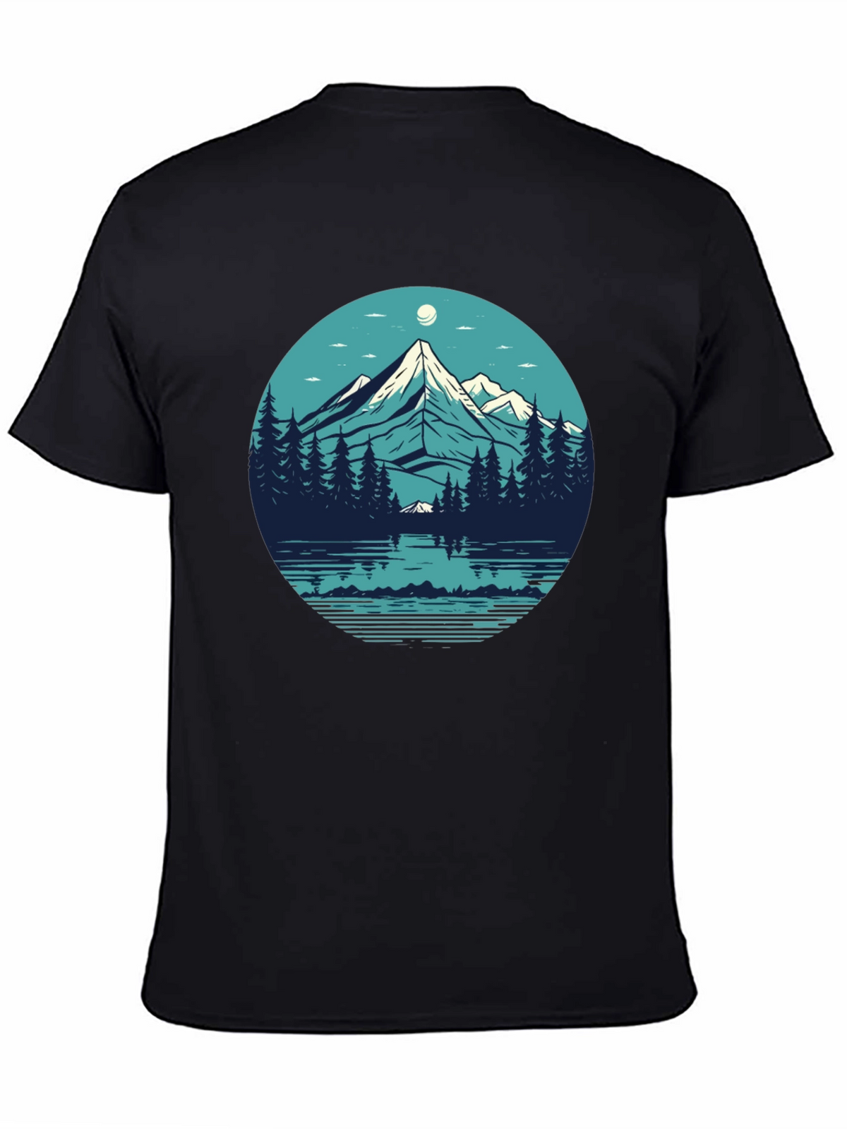 Mountainscape Graphic Black T-Shirt