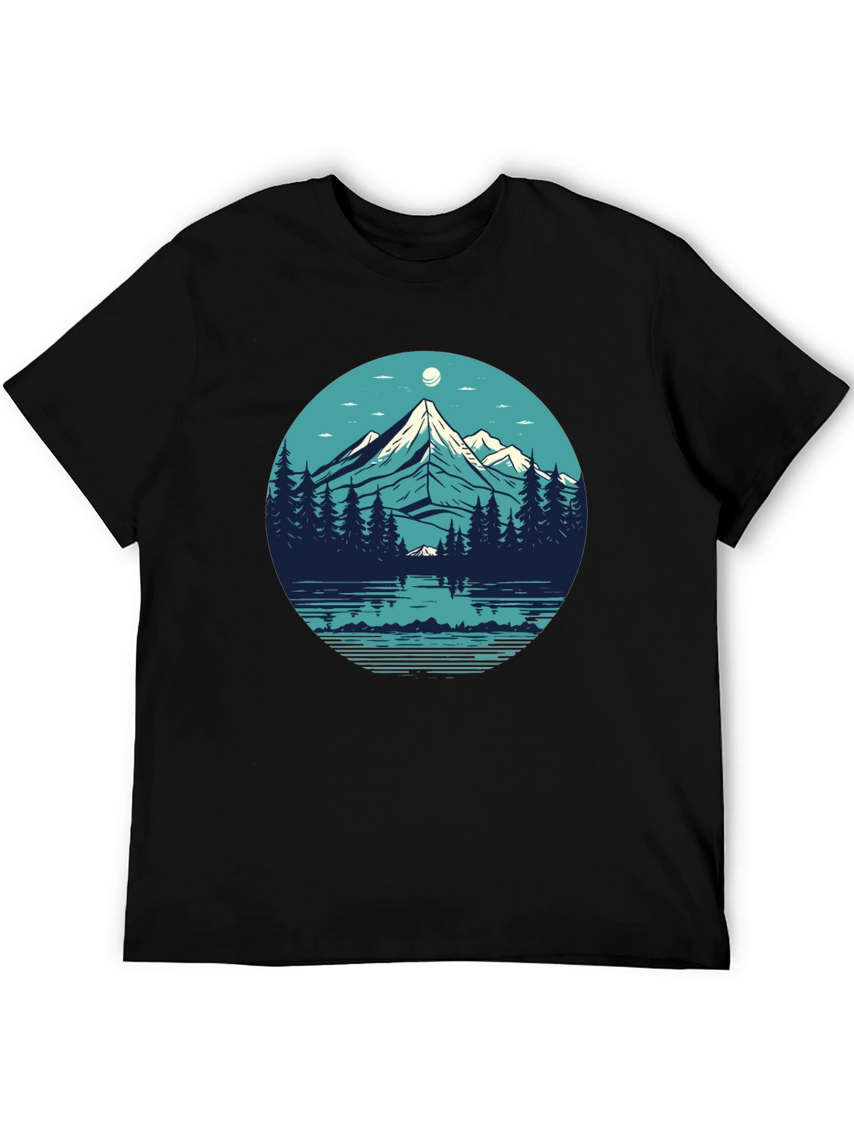 Mountainscape Graphic Black T-Shirt