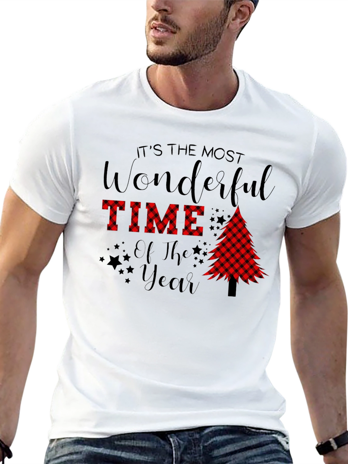 Festive Plaid Tree Christmas T-Shirt