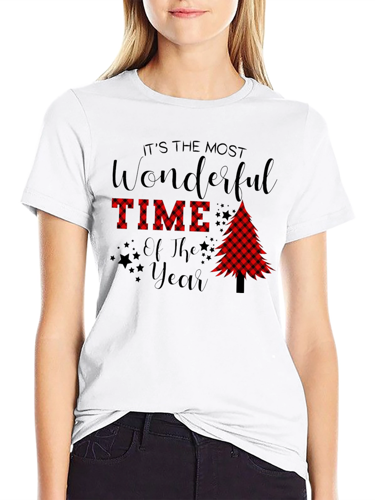 Festive Plaid Tree Christmas T-Shirt