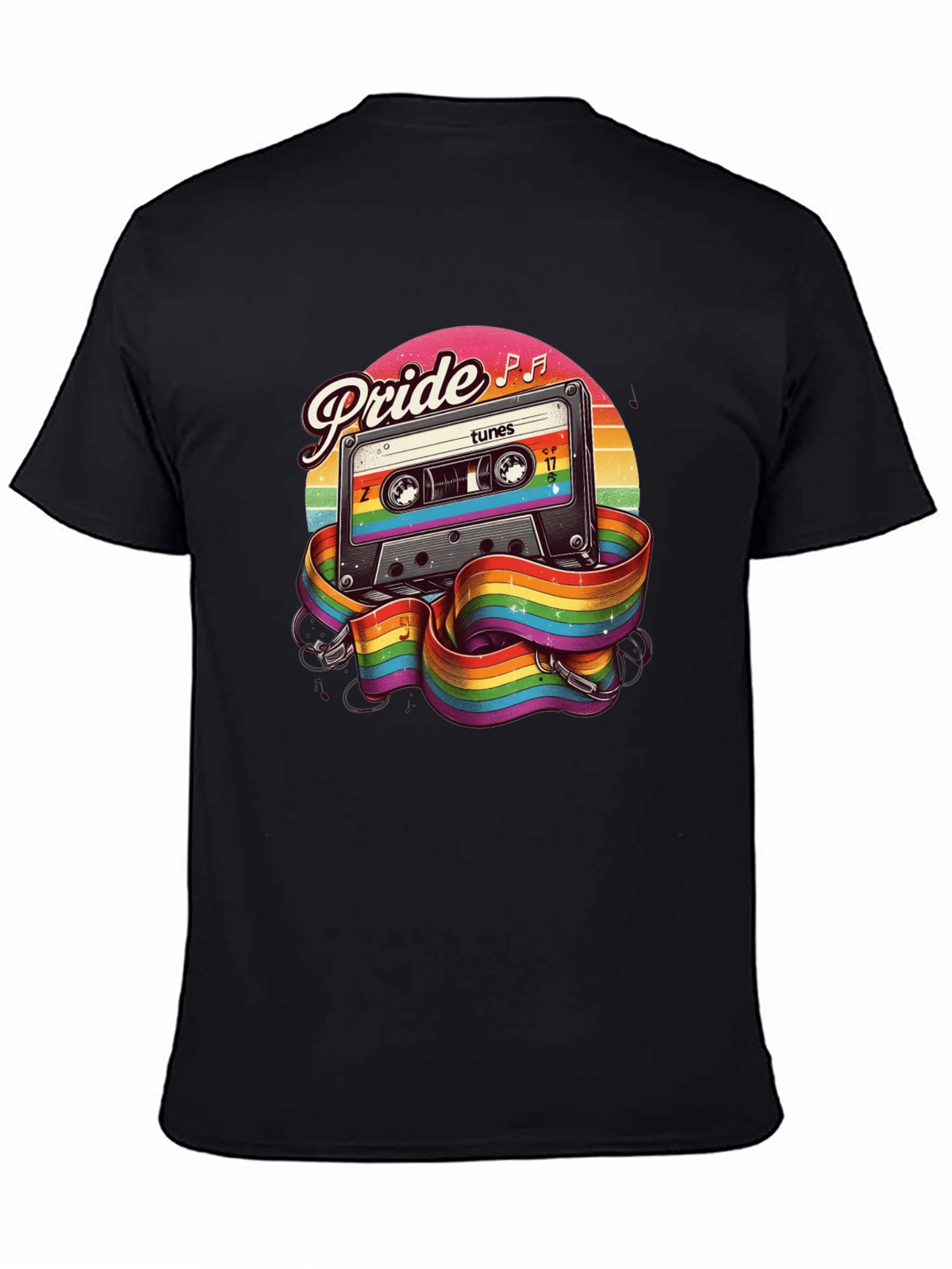 Pride Tunes Black T-Shirt - Cassette Design