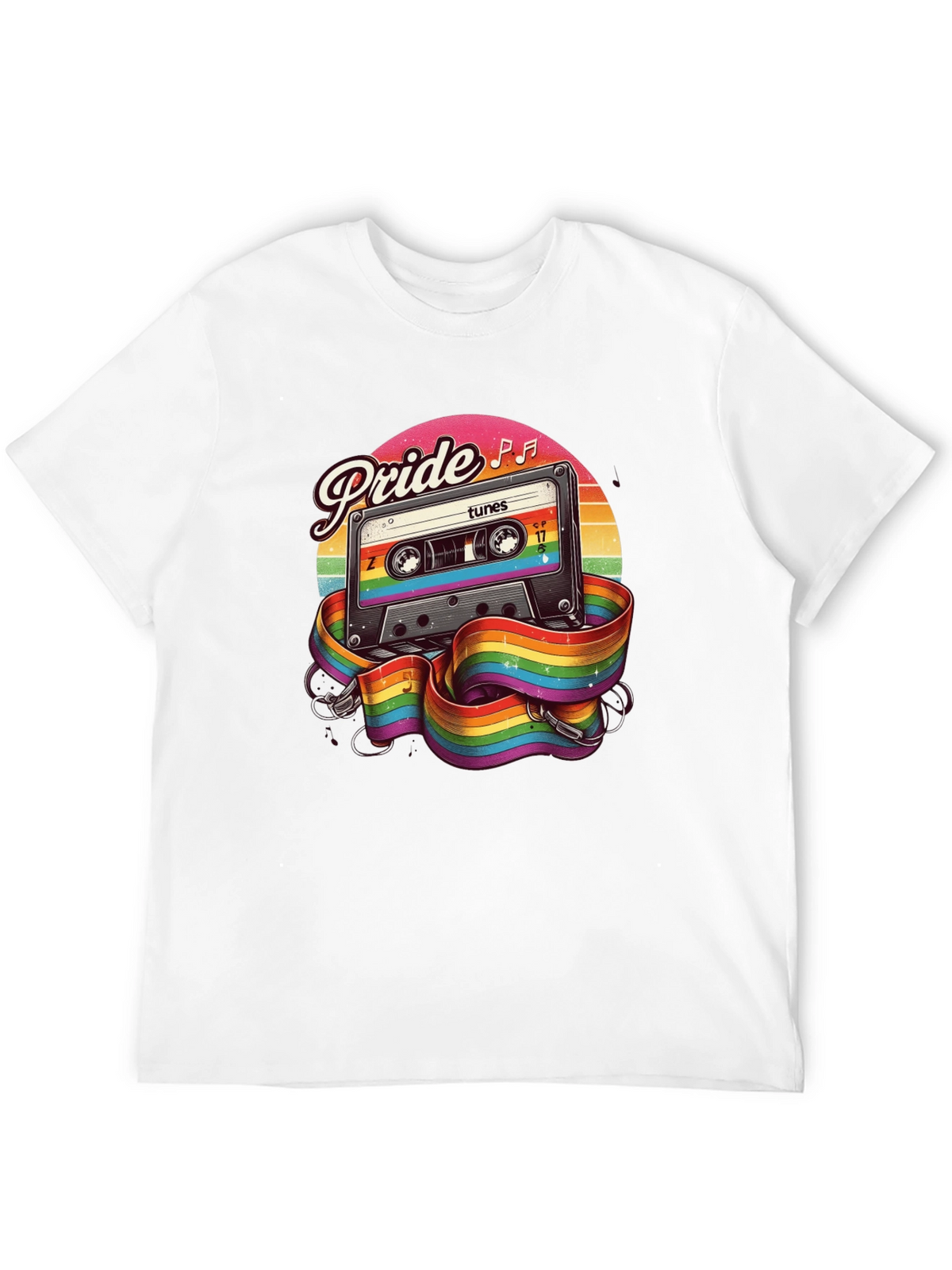 Pride Tunes Black T-Shirt - Cassette Design