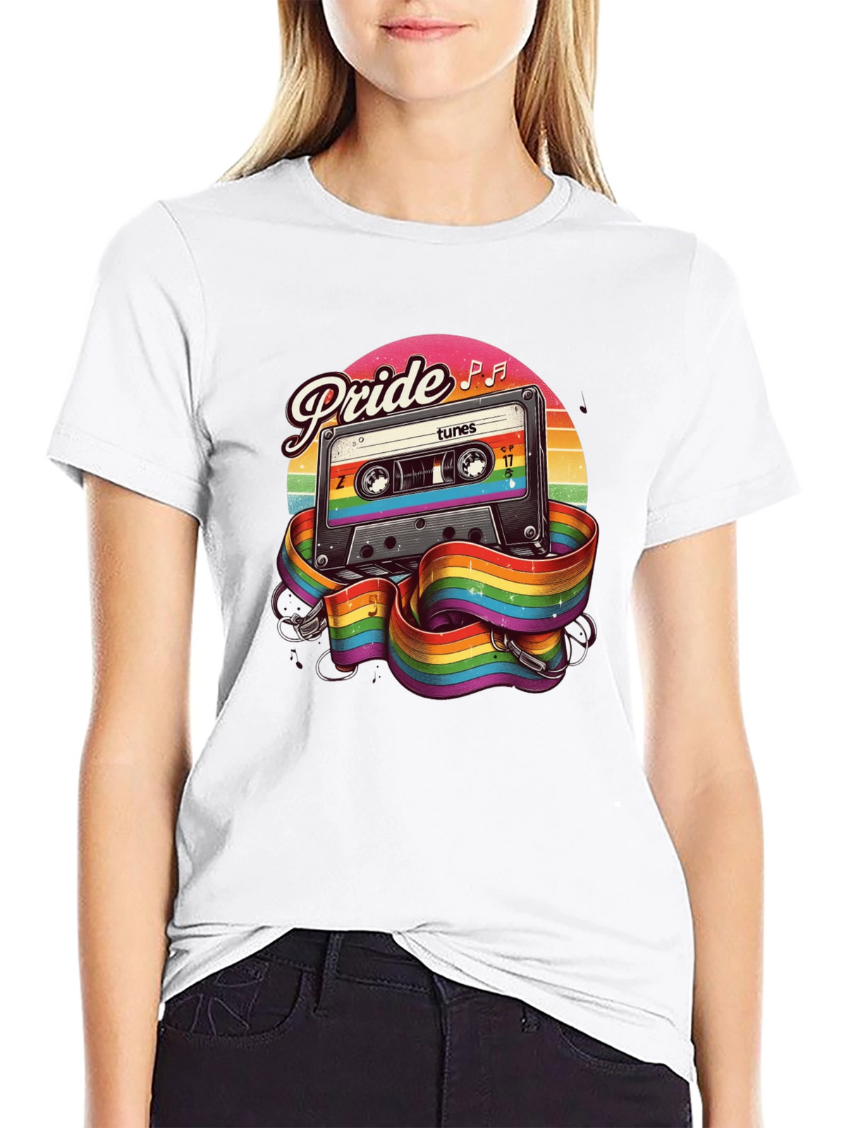 Pride Tunes Black T-Shirt - Cassette Design