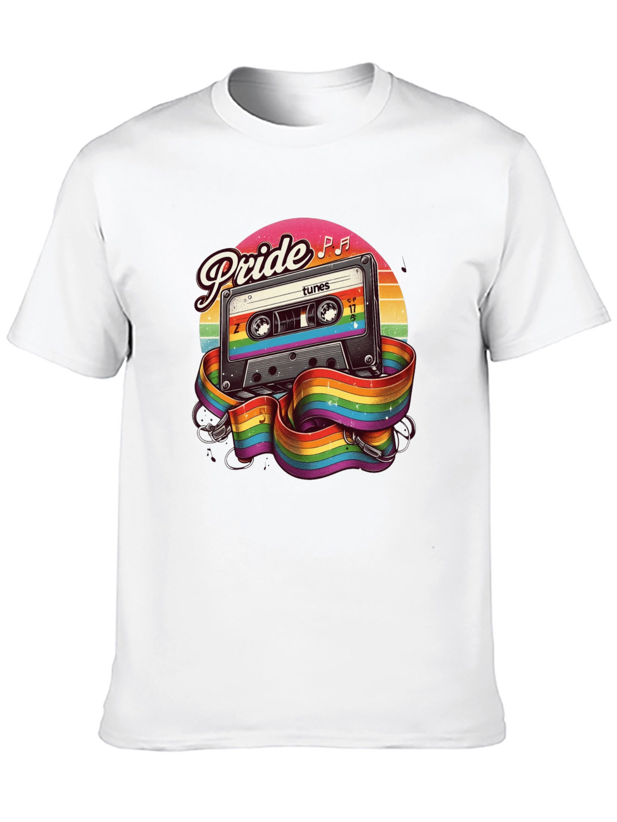 Pride Tunes Black T-Shirt - Cassette Design