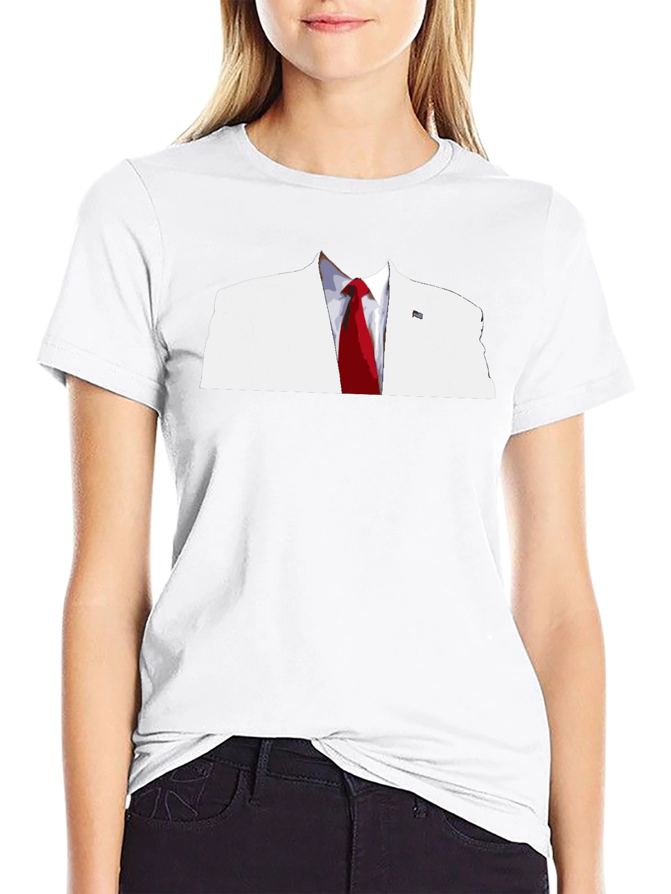 White Suit & Red Tie Graphic T-Shirt