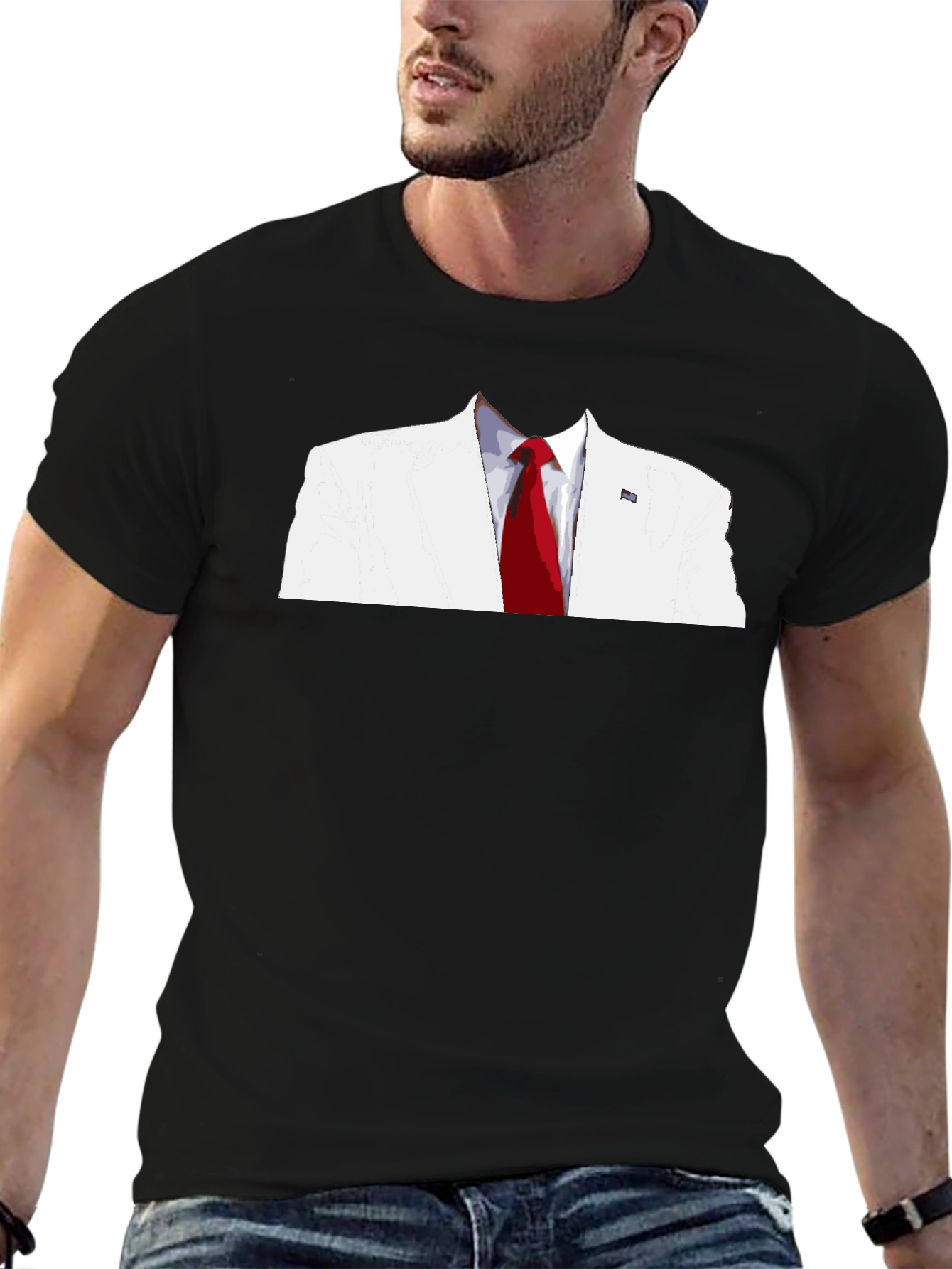 White Suit & Red Tie Graphic T-Shirt