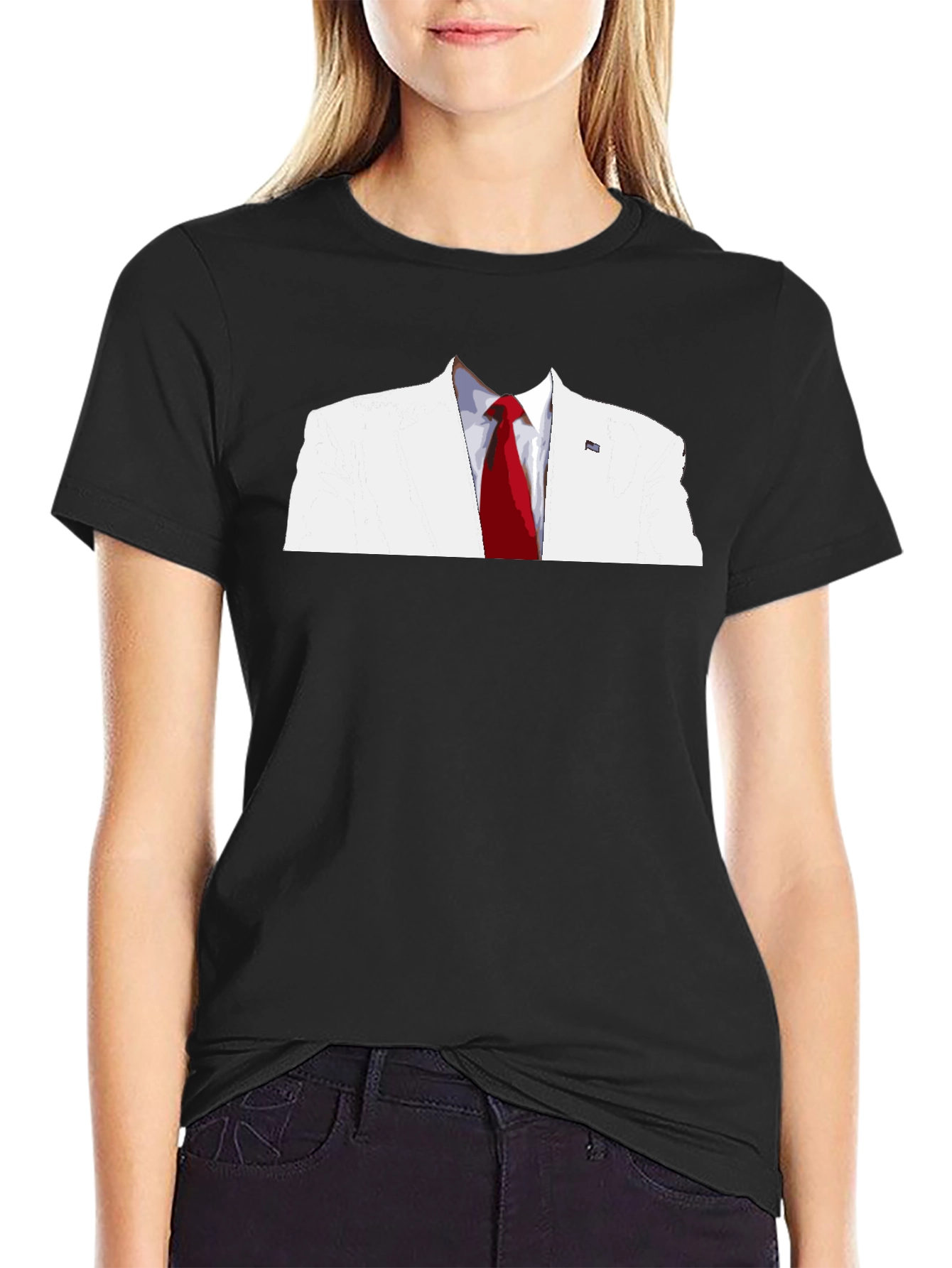 White Suit & Red Tie Graphic T-Shirt
