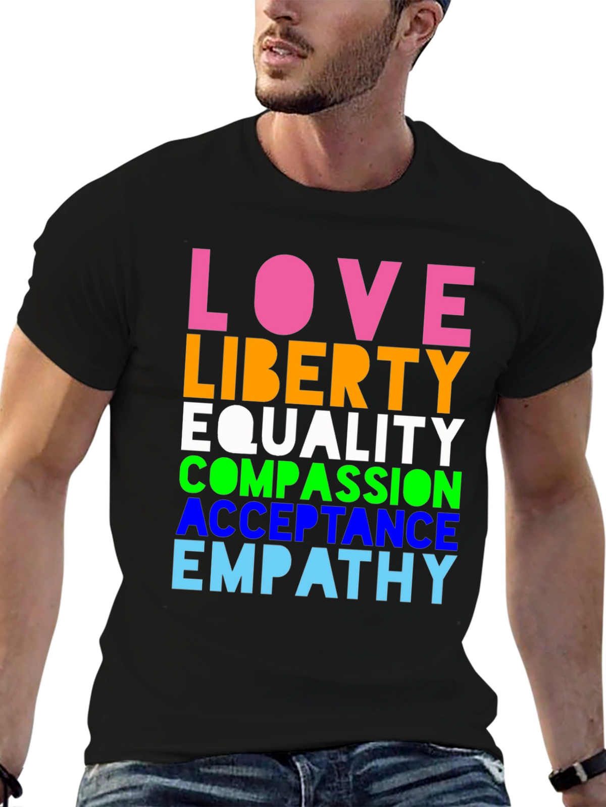 Love Liberty Equality Graphic Tee - Pride & Positivity