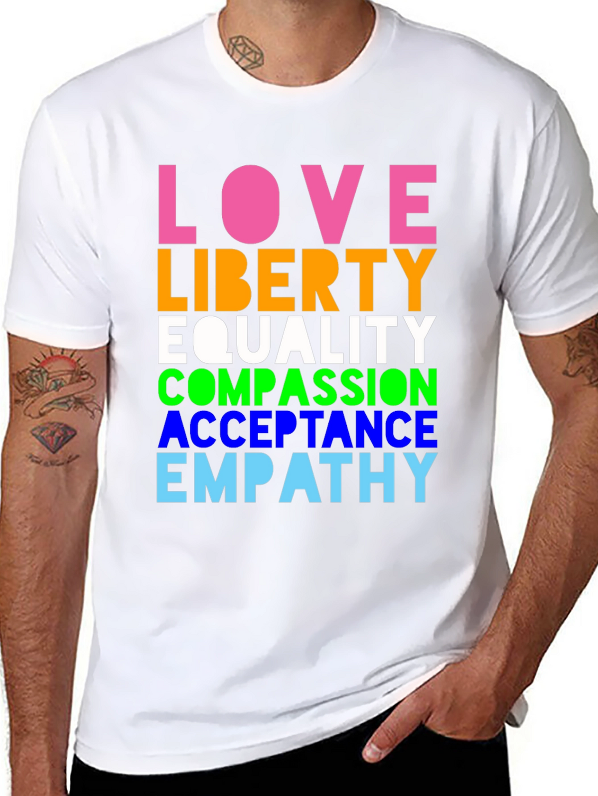 Love Liberty Equality Graphic Tee - Pride & Positivity