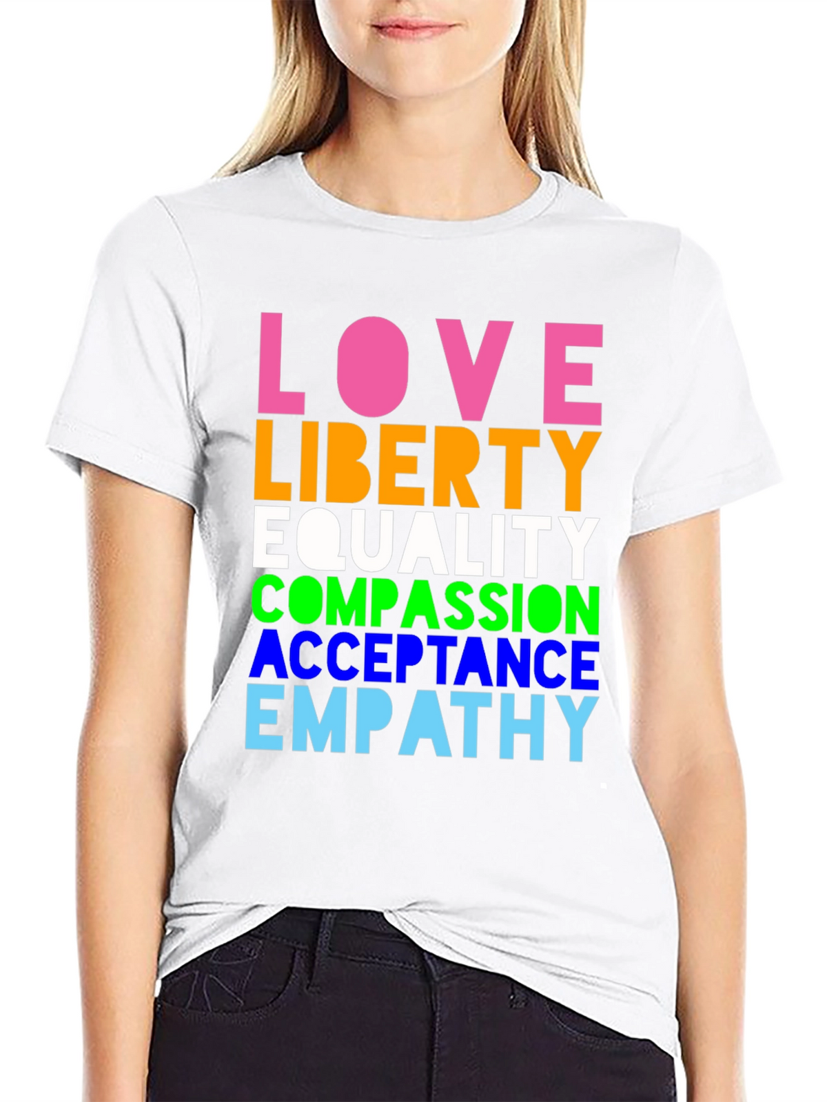 Love Liberty Equality Graphic Tee - Pride & Positivity
