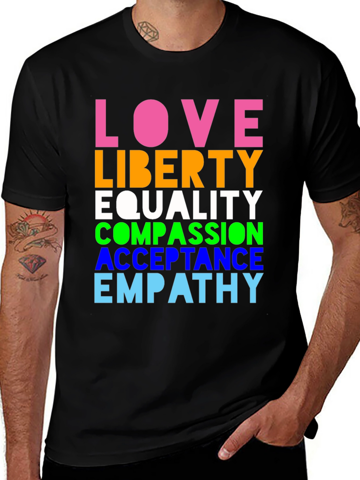 Love Liberty Equality Graphic Tee - Pride & Positivity