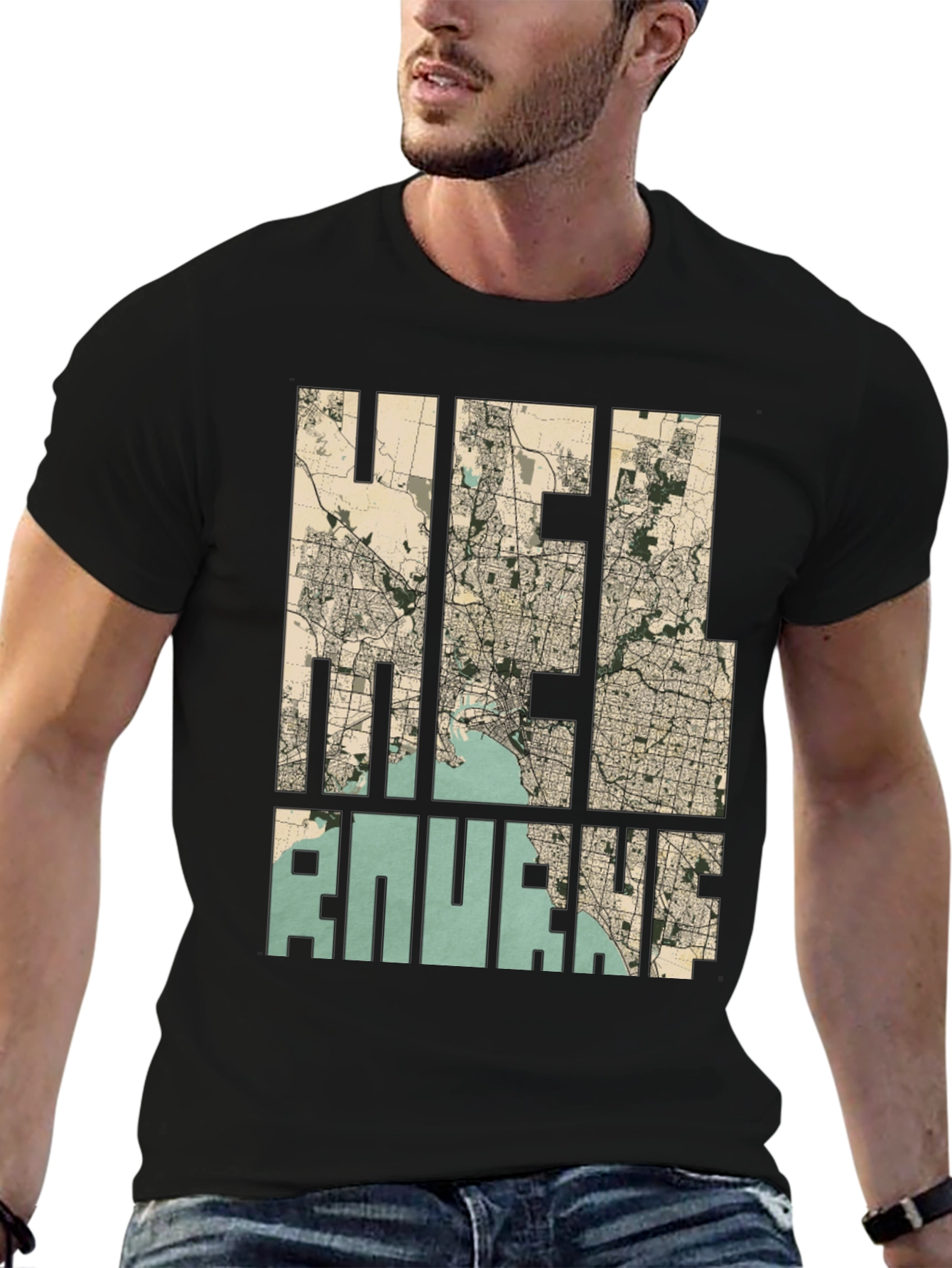 Melbourne Map T-Shirt - Unique City Design