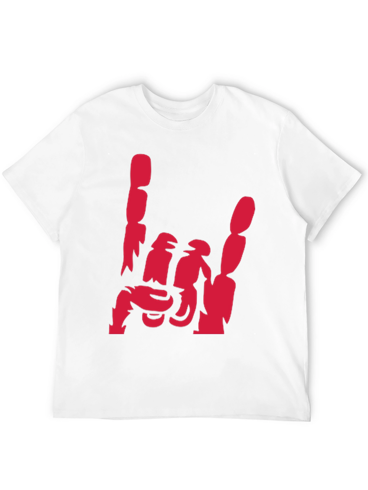 Rock On Hand Gesture Graphic Tee - Black