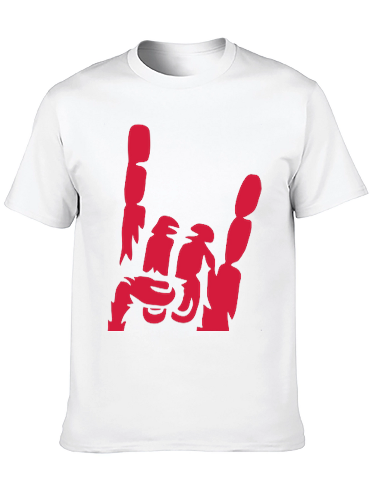 Rock On Hand Gesture Graphic Tee - Black