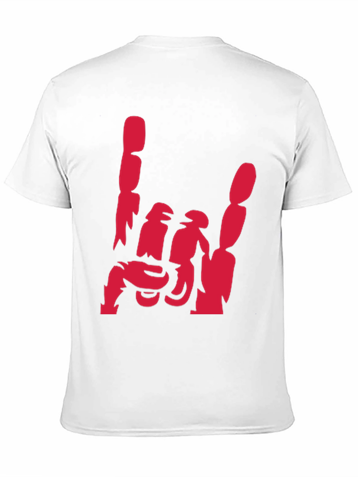 Rock On Hand Gesture Graphic Tee - Black