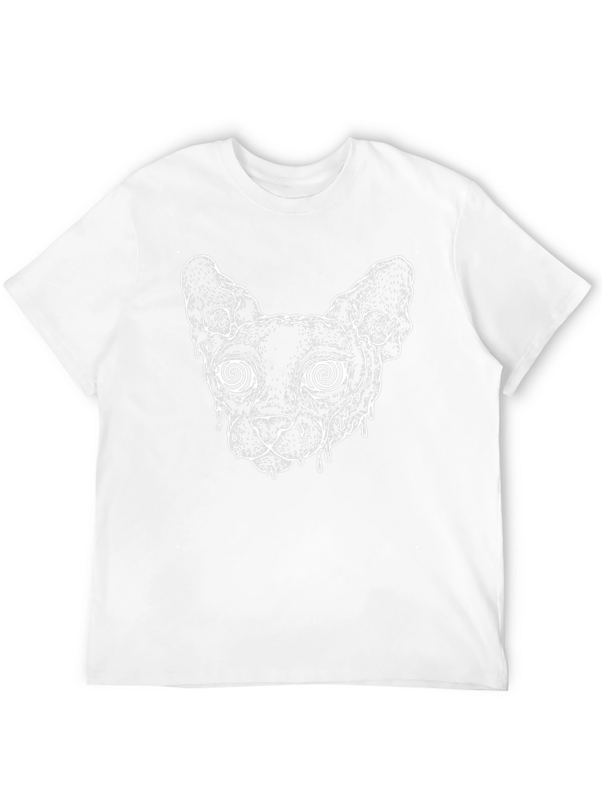 Hypnotic Cat Graphic Tee - Black Cotton T-Shirt