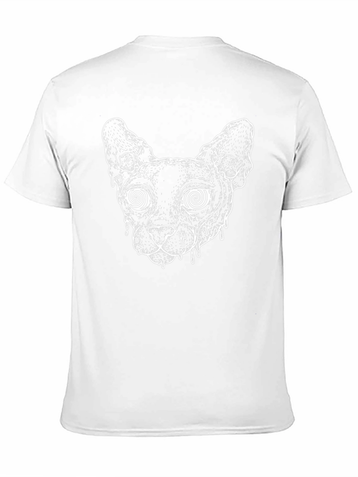 Hypnotic Cat Graphic Tee - Black Cotton T-Shirt