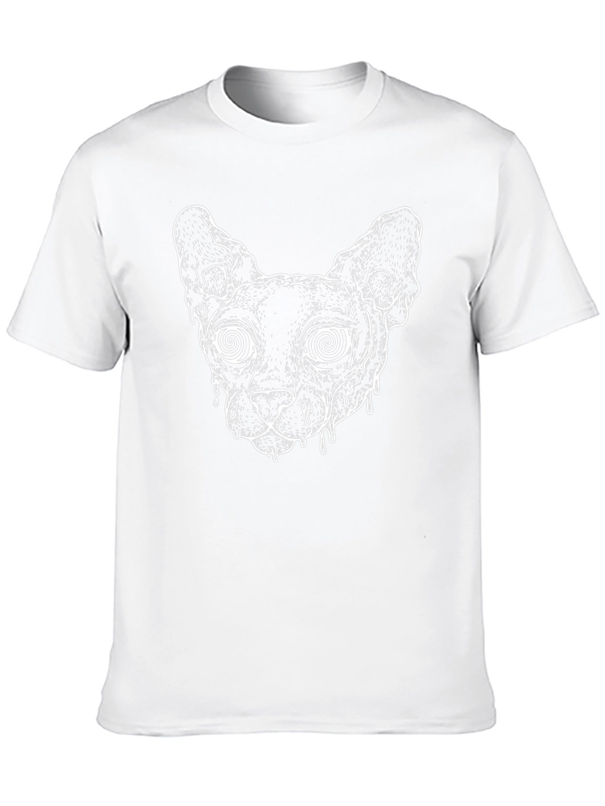 Hypnotic Cat Graphic Tee - Black Cotton T-Shirt