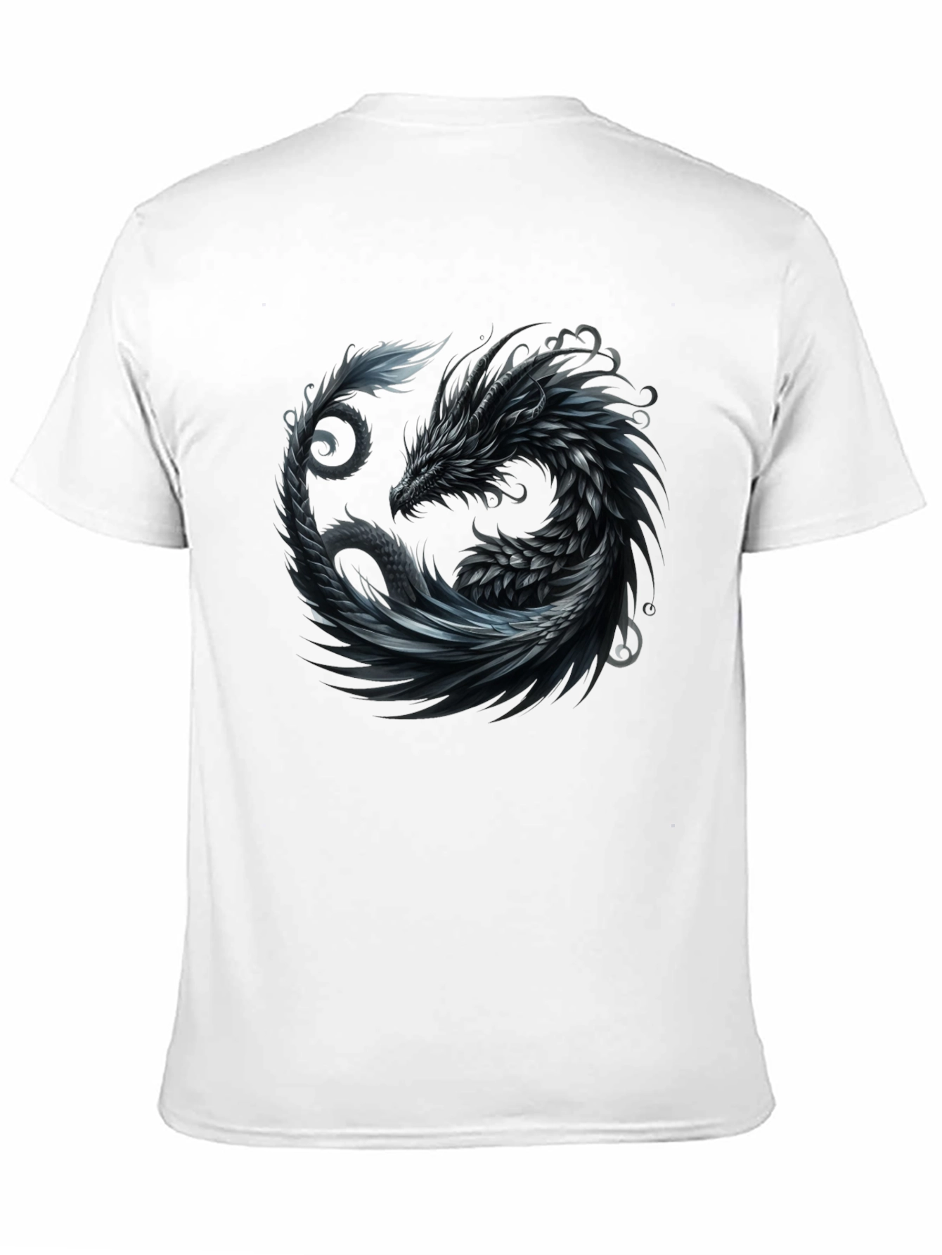Dragon Yin Yang Graphic Tee - Black