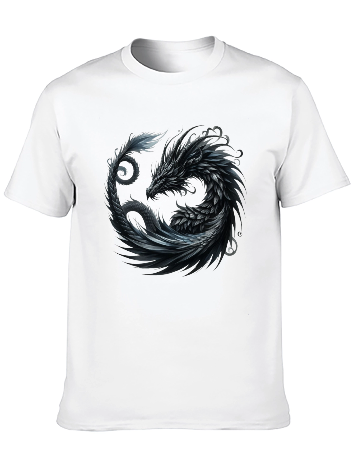 Dragon Yin Yang Graphic Tee - Black