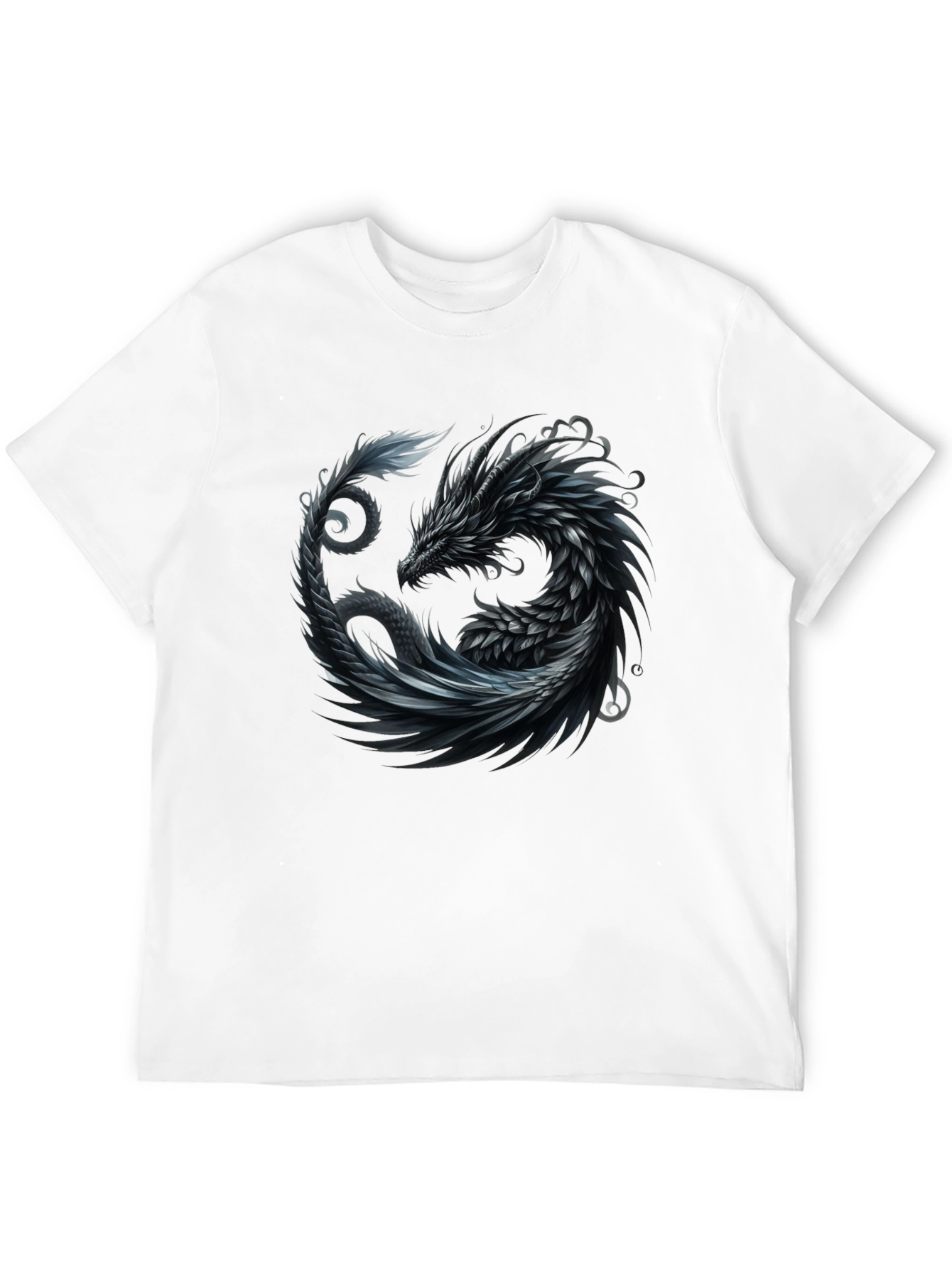 Dragon Yin Yang Graphic Tee - Black