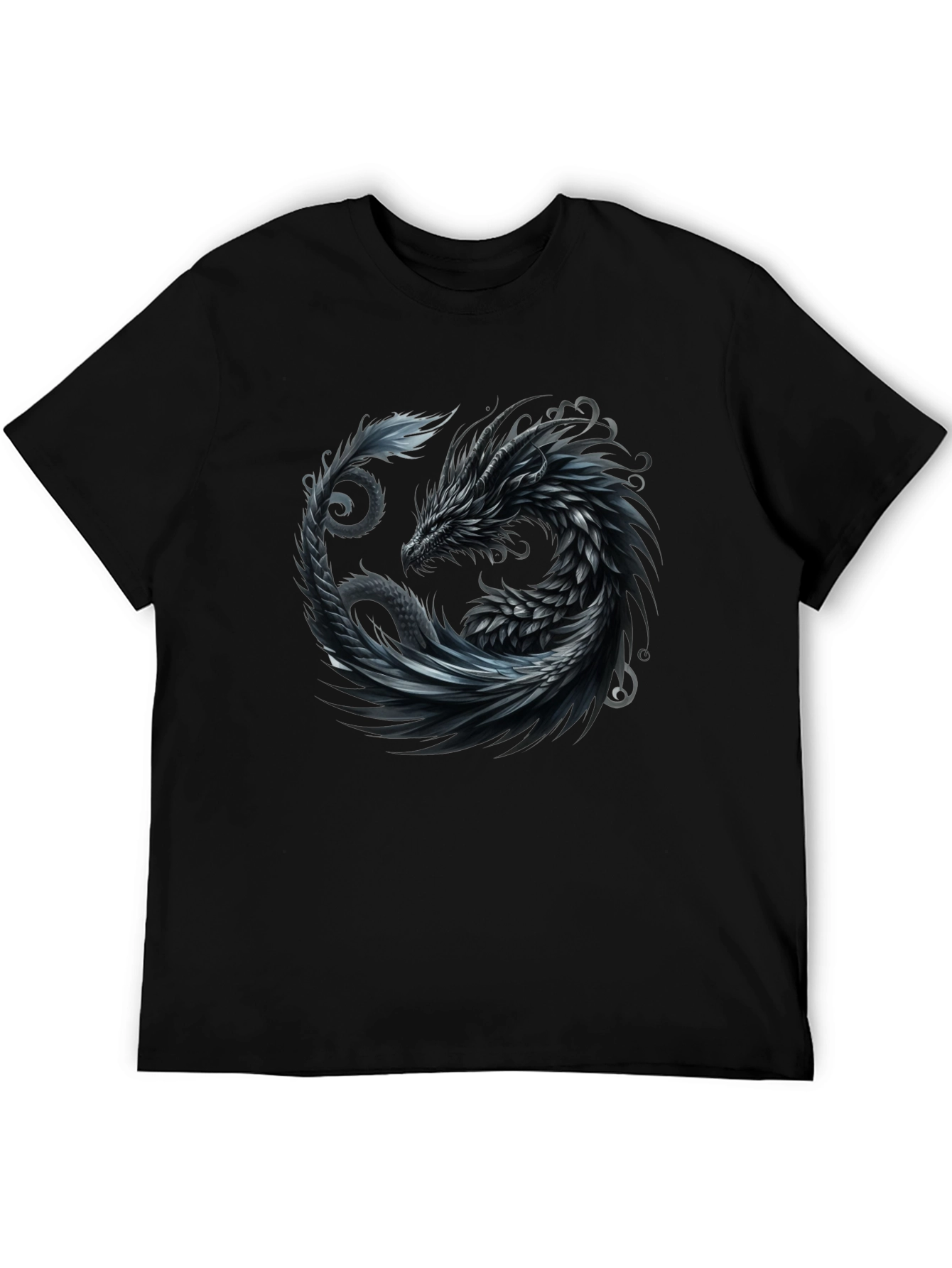 Dragon Yin Yang Graphic Tee - Black