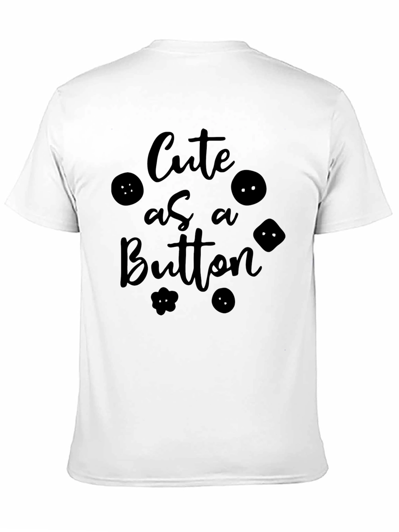 Cute As A Button Black Graphic Tee