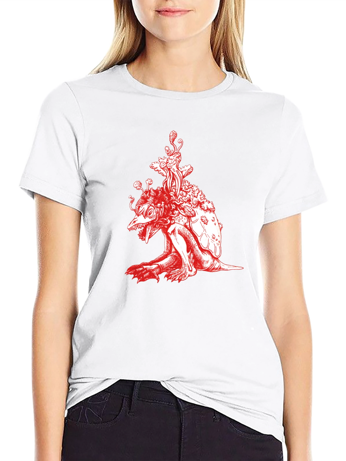 Unique Red Turtle Graphic Black T-Shirt