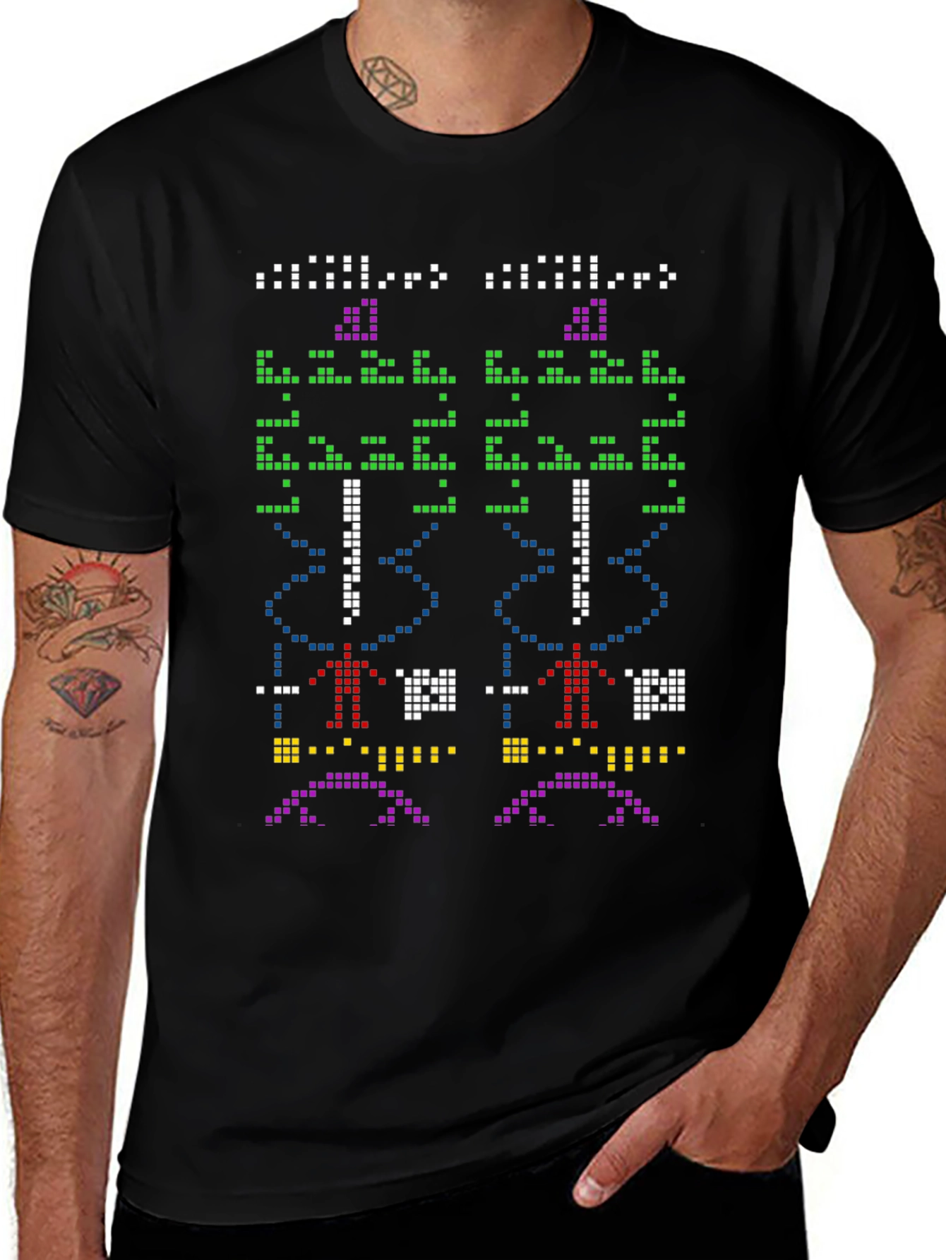 Pixel Art Black T-Shirt