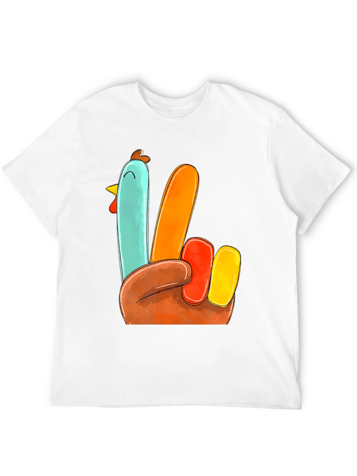 Thanksgiving Turkey Hand T-Shirt - Festive Holiday Apparel