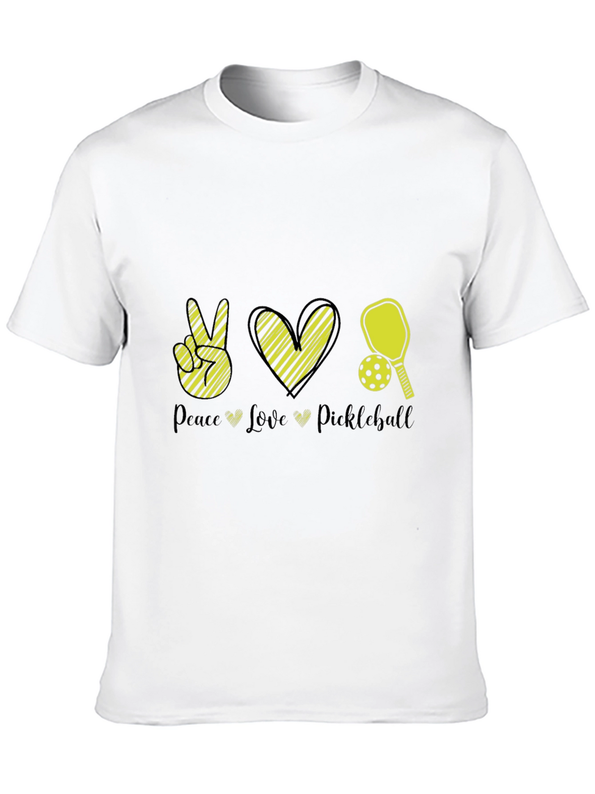 Peace Love Pickleball Black T-Shirt