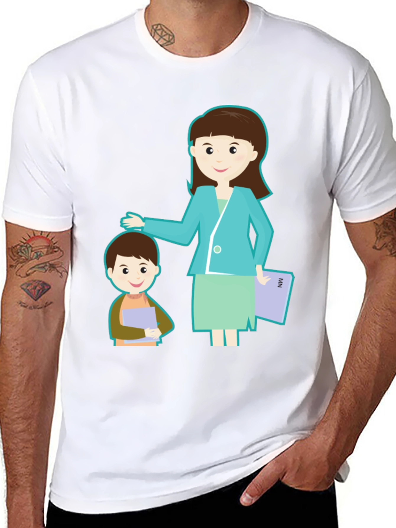 Teacher & Student Graphic Black T-Shirt