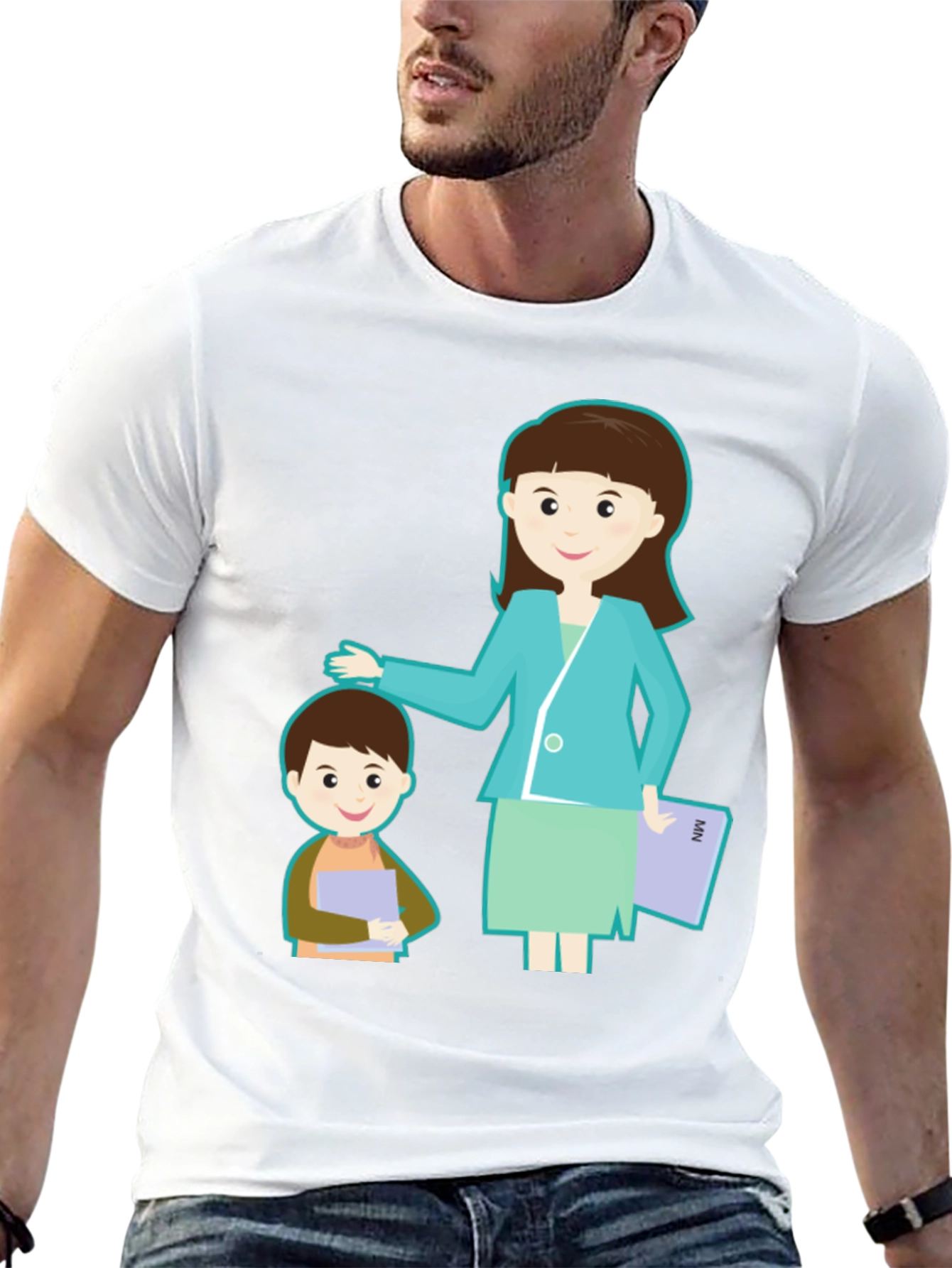 Teacher & Student Graphic Black T-Shirt