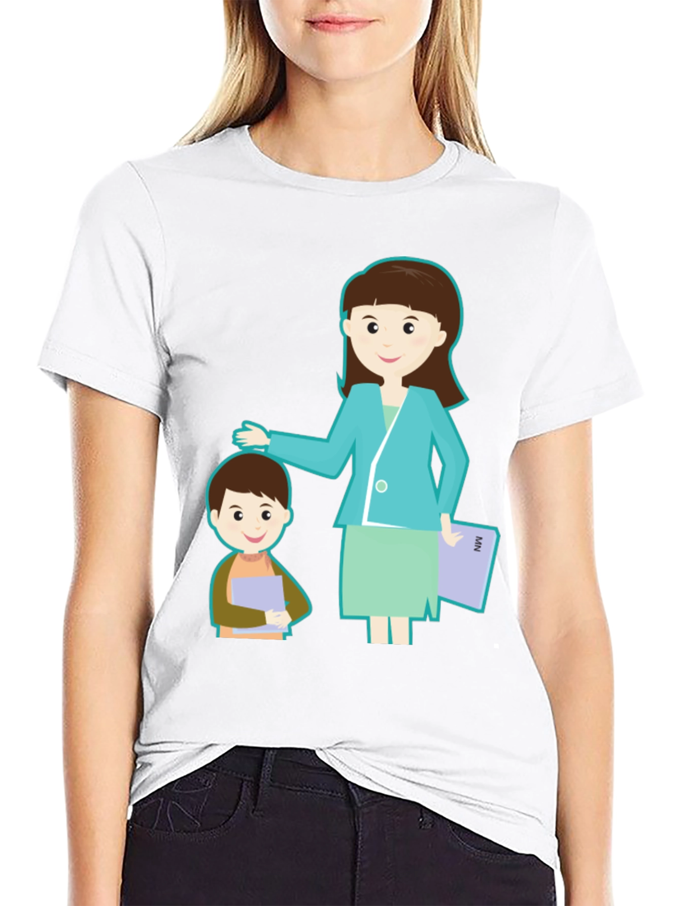 Teacher & Student Graphic Black T-Shirt