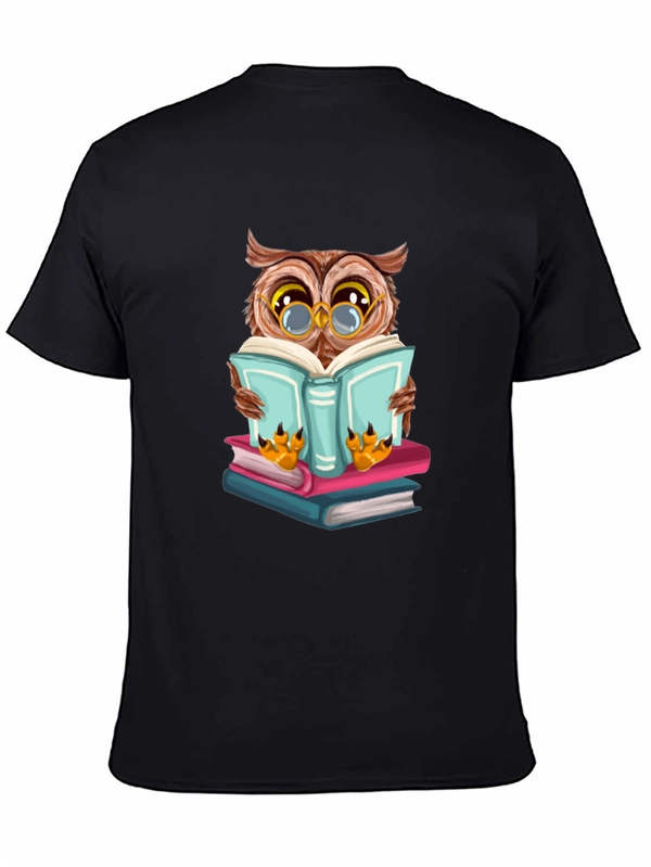 Owl Reading Book Graphic Tee