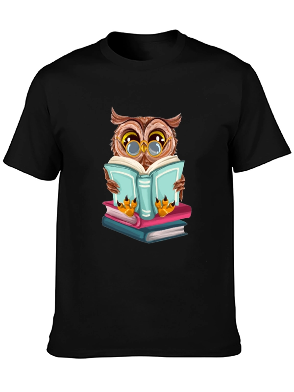 Owl Reading Book Graphic Tee