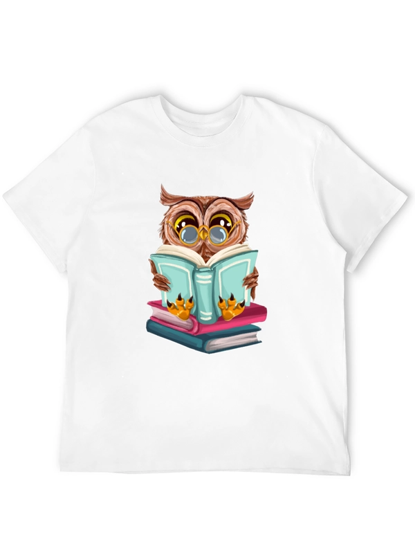 Owl Reading Book Graphic Tee