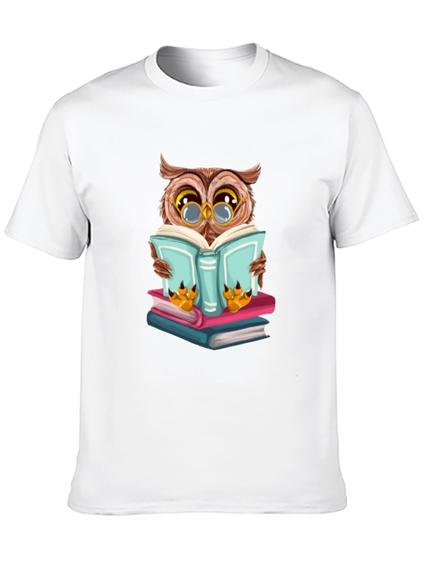 Owl Reading Book Graphic Tee
