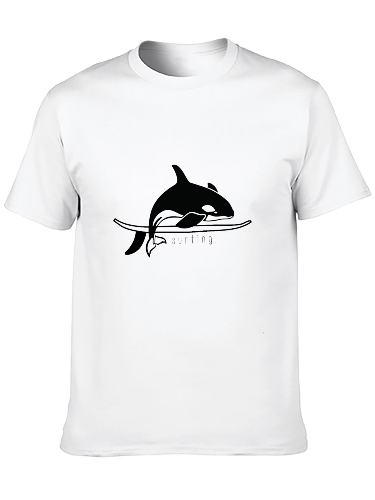 Orca Surfing Black T-Shirt