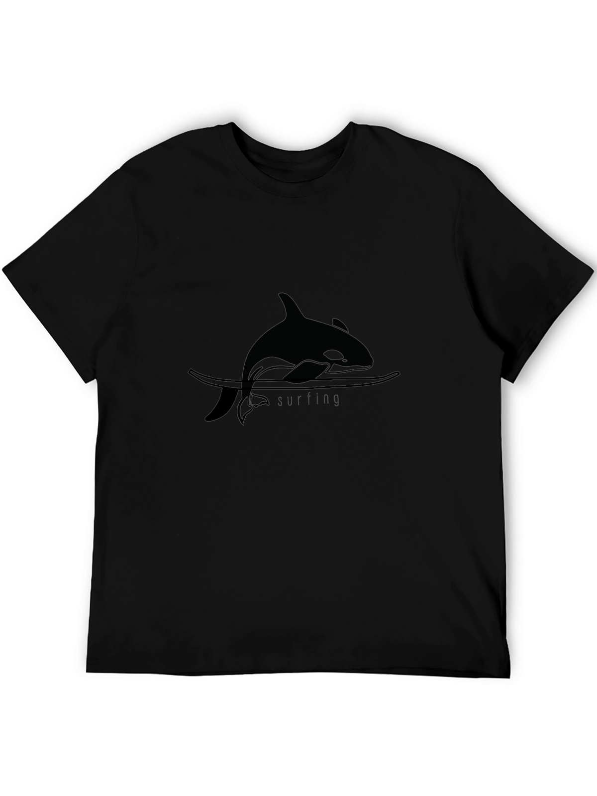 Orca Surfing Black T-Shirt