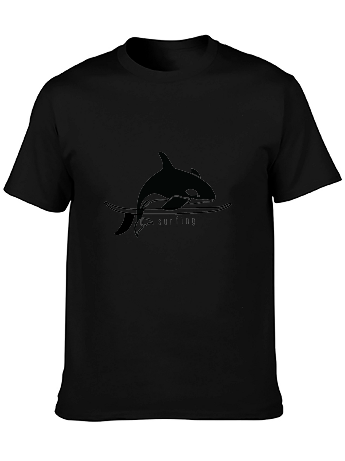 Orca Surfing Black T-Shirt