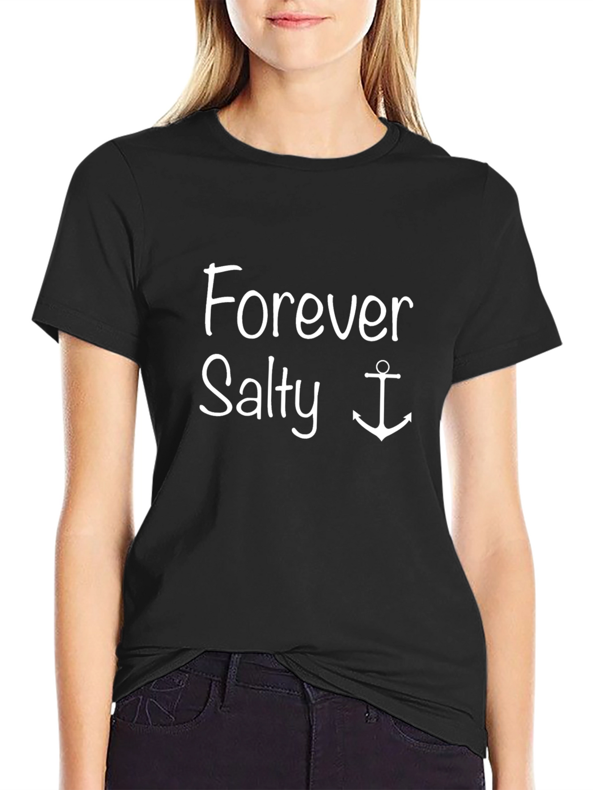 Forever Salty Anchor Graphic T-Shirt