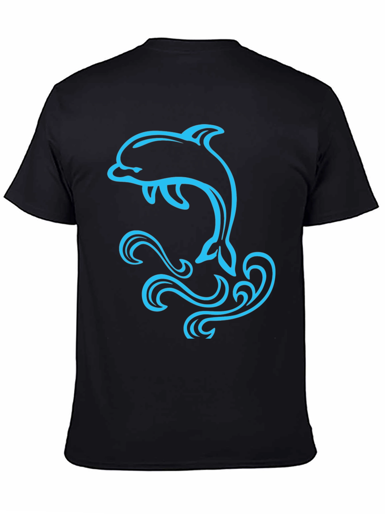 Dolphin Graphic Tee - Black Cotton Blend