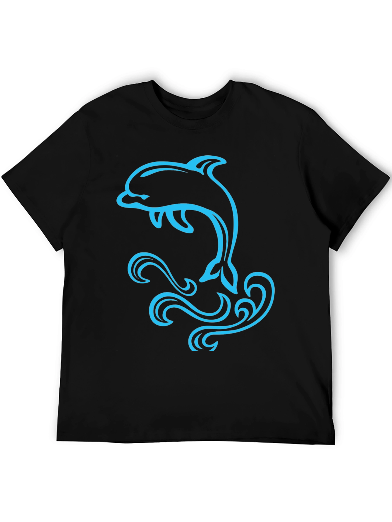 Dolphin Graphic Tee - Black Cotton Blend