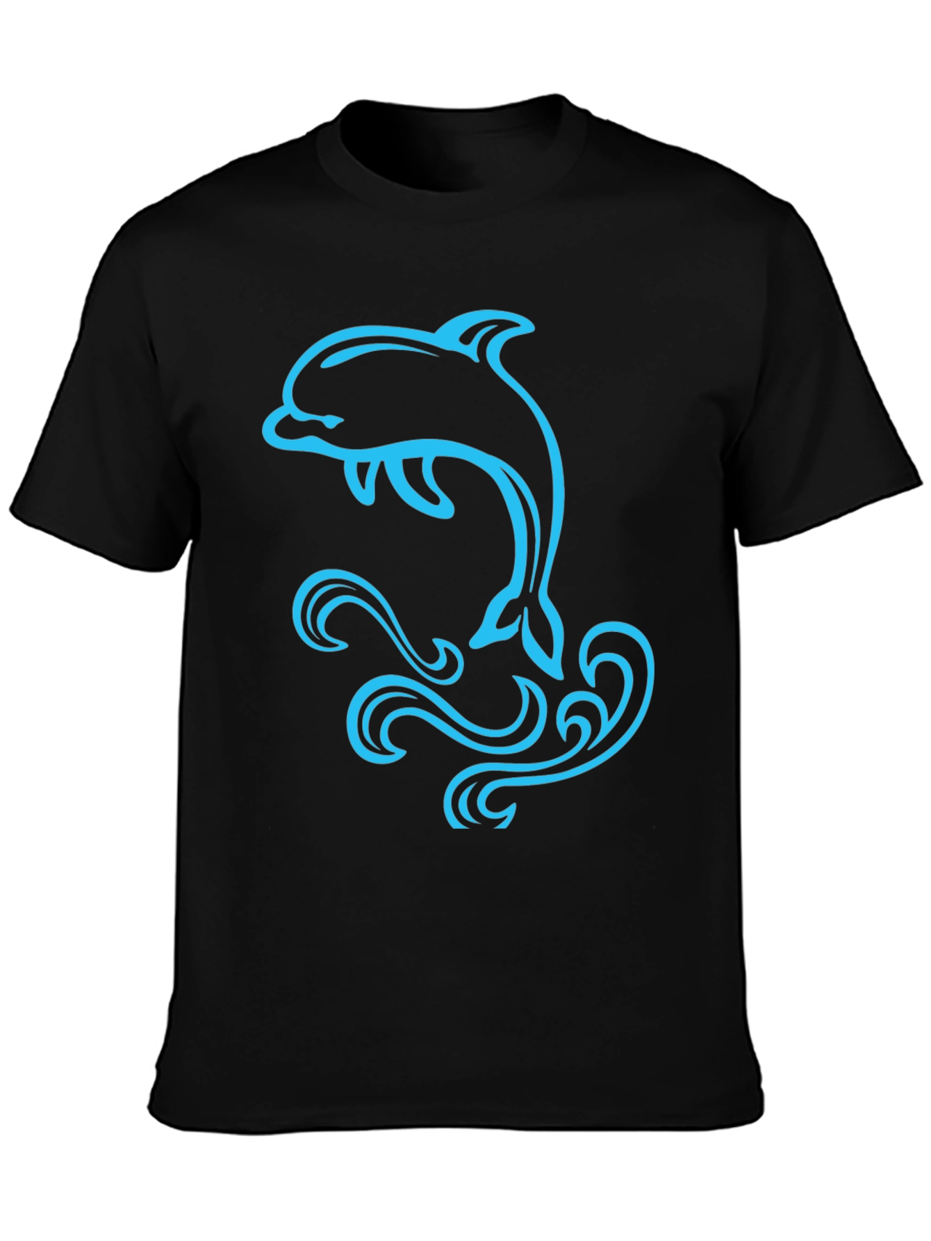 Dolphin Graphic Tee - Black Cotton Blend