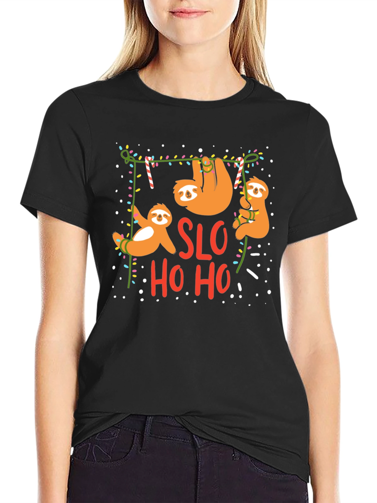 SLO HO HO Sloth Christmas T-Shirt